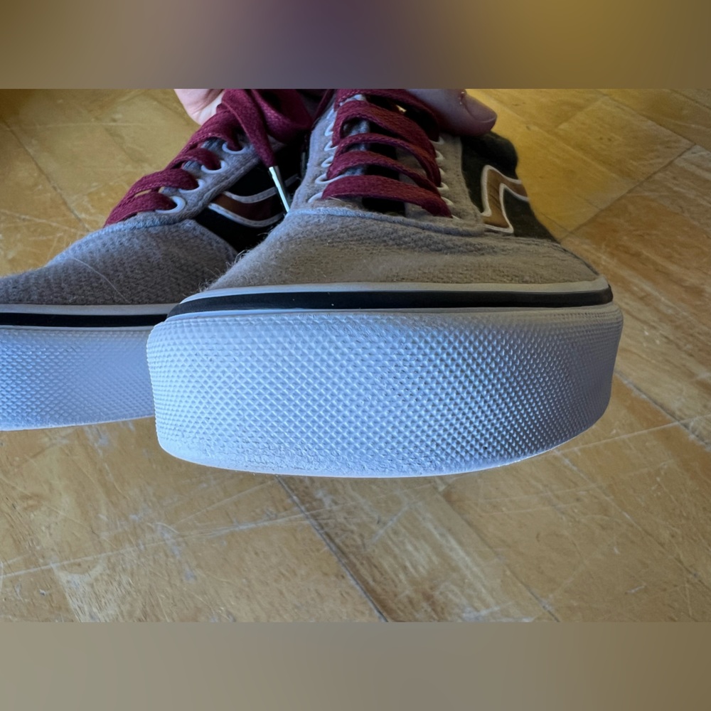 Vans Old School Ward Jersey Block Drizzle Sneakers with NEW Burgundy Laces - Picture 8 of 16
